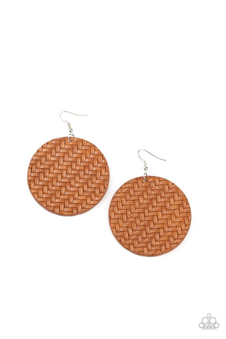 Earrings Plaited Plains - Brown