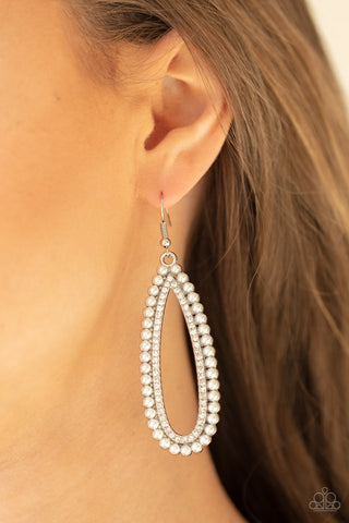 Earrings Glamorously Glowing - White