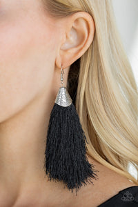 Earrings Tassel Temptress - Black