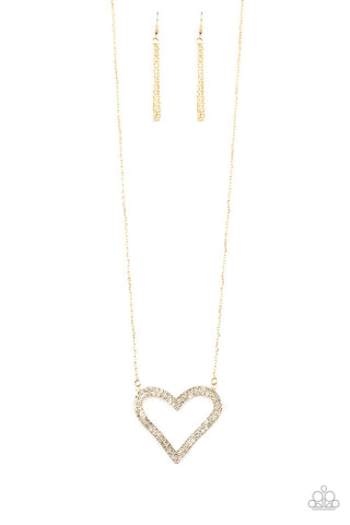 Necklace Pull Some HEART-strings - Gold