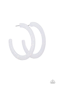 Earrings Acrylic Hoops-HAUTE Tamale - White