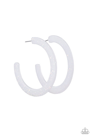 Earrings Acrylic Hoops-HAUTE Tamale - White