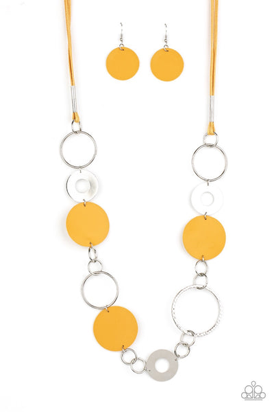 Necklace Sooner or LEATHER - Yellow