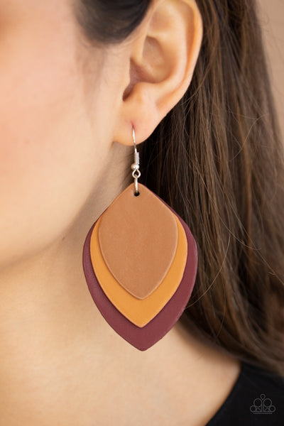 Earrings Light as a LEATHER - Red