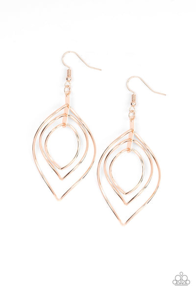 Earrings Asymmetrical Allure - Rose Gold