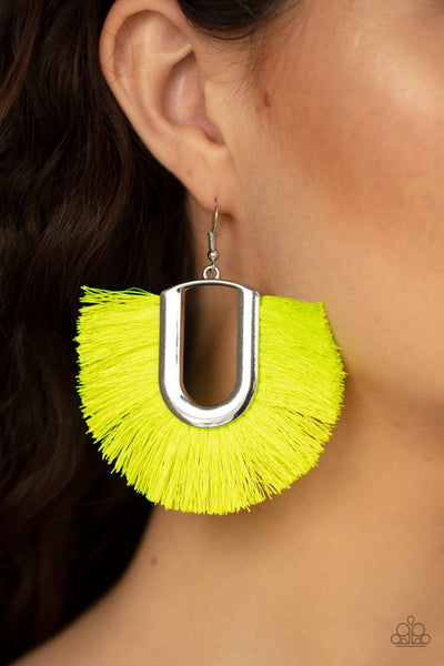 Earrings Tassel Tropicana - Yellow