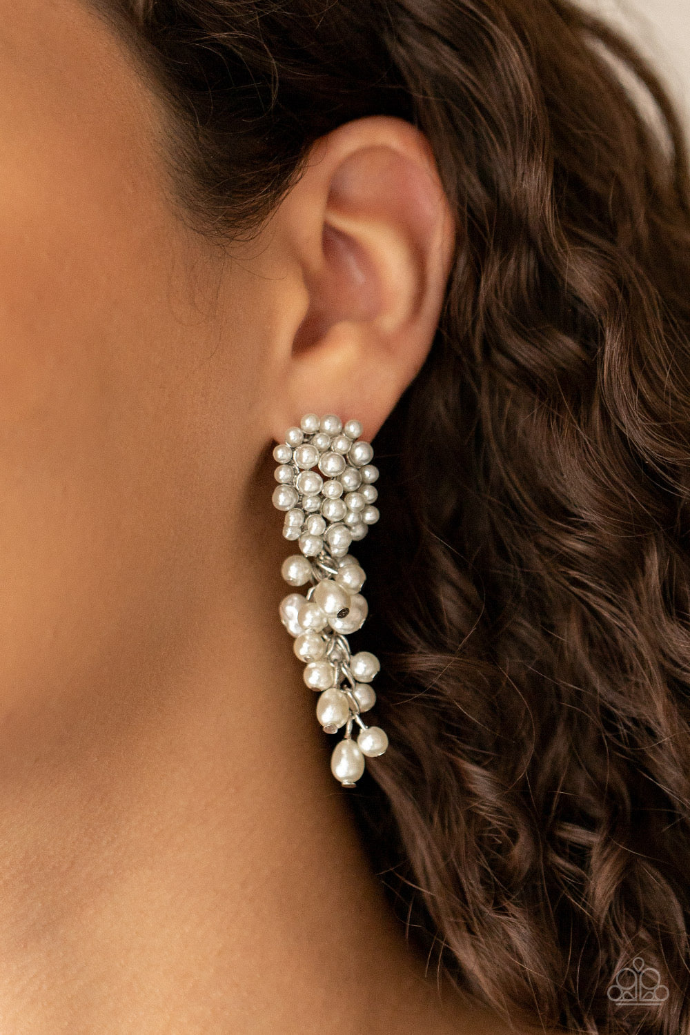 Earrings Fabulously Flattering - White