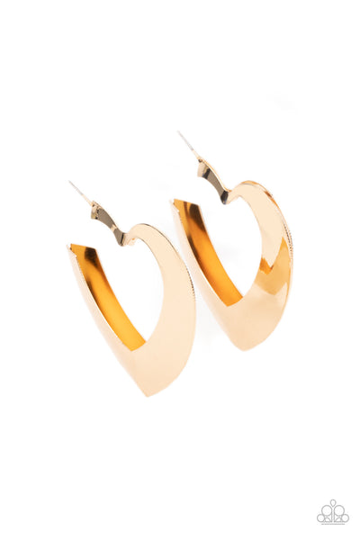 Earrings Heart-Racing Radiance - Gold