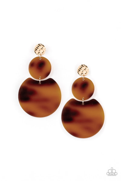 Earrings Acrylic Miami Mariner - Gold