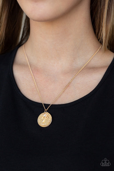 Necklace Breezy Palm Trees - Gold