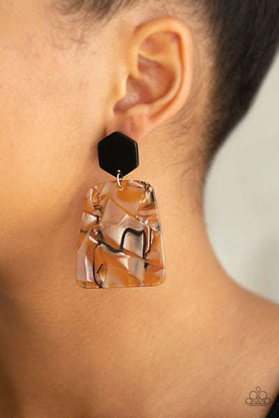Earring Acrylic-Majestic Mariner - Brown