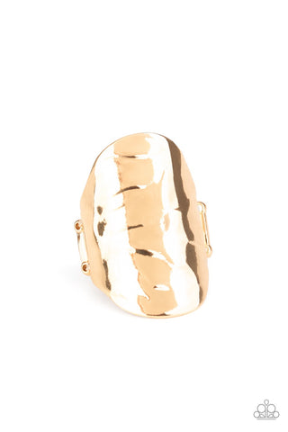 Ring Retro Ripple - Gold